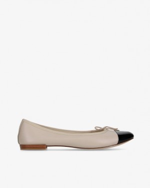 Beige Black Repetto Flora Women's Ballerina | 24806TZCS