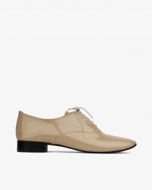 Beige Repetto Zizi sole rubber Women's Oxford Shoes | 85679VXRE