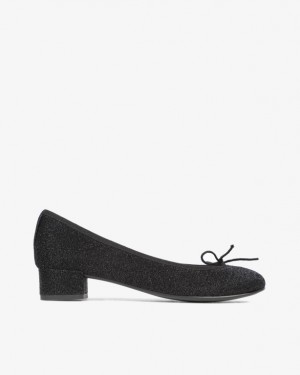 Black Repetto Camille sole rubber Women's Ballerina | 20196COGY