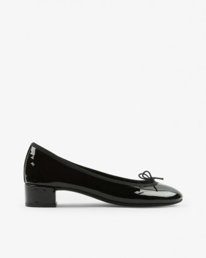 Black Repetto Camille sole rubber Women's Ballerina | 09425PIGR