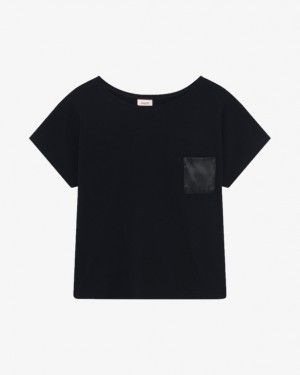 Black Repetto Oversized top Women's T-Shirts | 83046NJCV