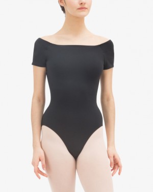 Black Repetto Short sleeved Women's Leotards | 06384WCOP