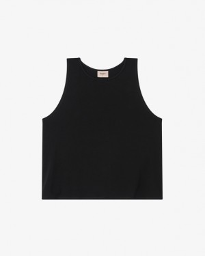 Black Repetto Studio draped tank Women's Tops | 92704ASIH