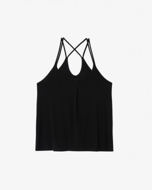 Black Repetto Studio thin straps tank Women's Tops | 83294VOSE