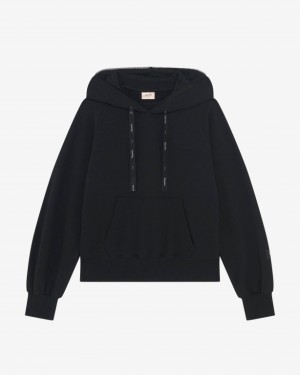 Black Repetto Tulle hooded Women's Sweatshirts | 04837KFLY