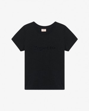 Black Repetto Women's T-Shirts | 72016OCSH