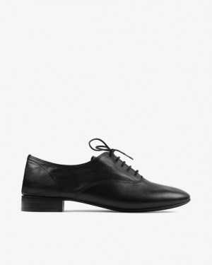 Black Repetto Zizi sole rubber Women's Oxford Shoes | 28376BPEJ