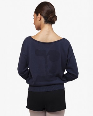 Blue Repetto Warm-up pull over Women's Long Sleeve | 20678WVSO