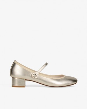 Light Gold Repetto Rose Women's Mary Janes | 84652OJFE