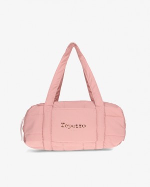 Pink Repetto Padded nylon duffle Size M Women's Sports Bag | 92671NISF