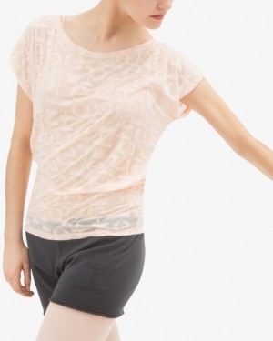 Pink Repetto Transparent Women's T-Shirts | 80235GCYF