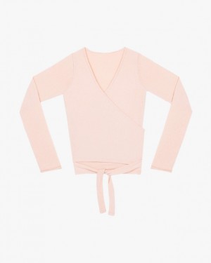 Pink Repetto Wrap-over Women's Long Sleeve | 92578KCAR