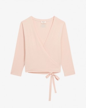 Pink Repetto Wrap-over Women's T-Shirts | 06175BWED