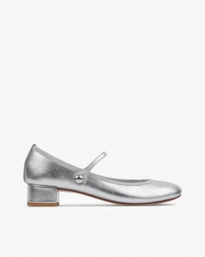 Silver Repetto Rose Women's Mary Janes | 79508UTCA