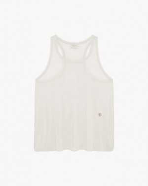 White Repetto Silk tank Women's Tops | 34189IBRO