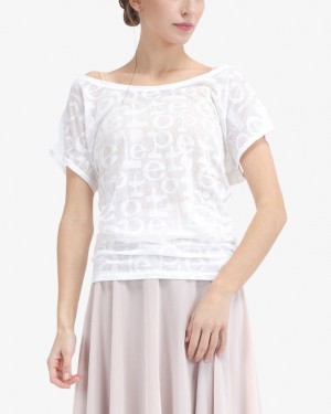 White Repetto Transparent Women's T-Shirts | 16487PTUF