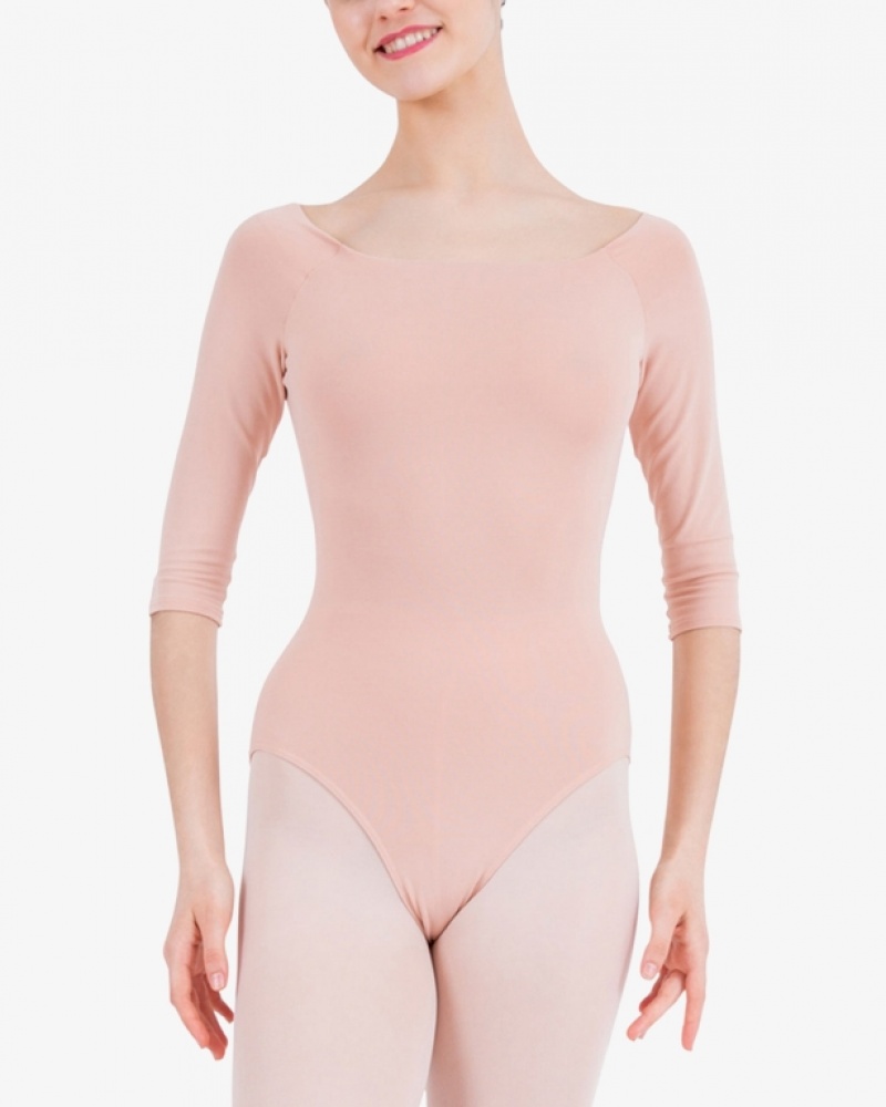 Beige Repetto 3/4 sleeves Women\'s Leotards | 08516OHAS