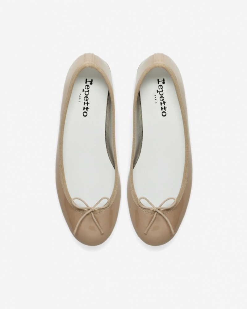 Beige Repetto Camille sole rubber Women's Ballerina | 62059TNEI