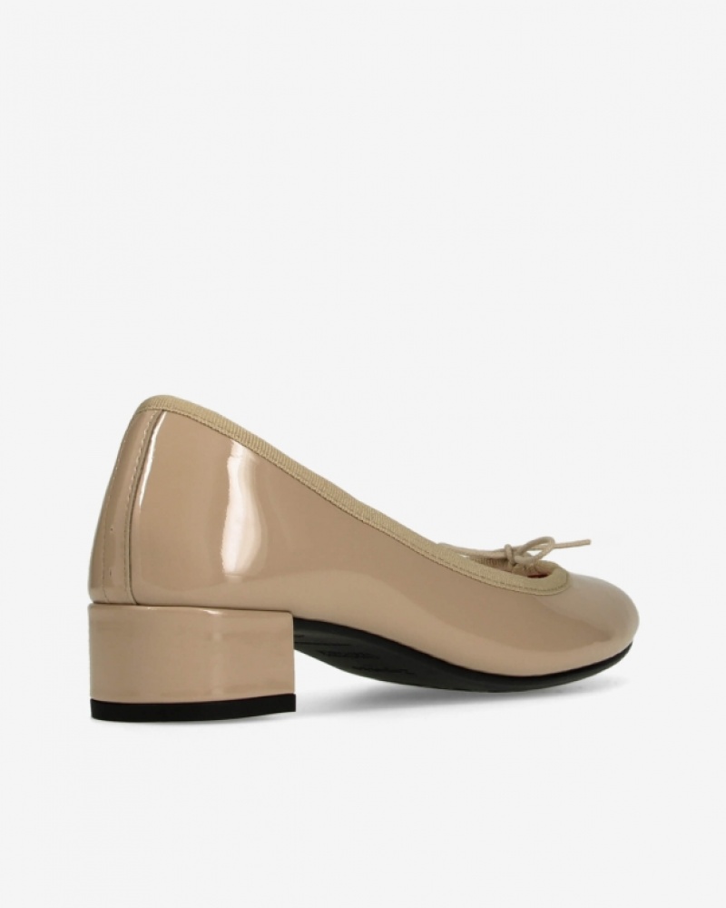 Beige Repetto Camille sole rubber Women's Ballerina | 62059TNEI