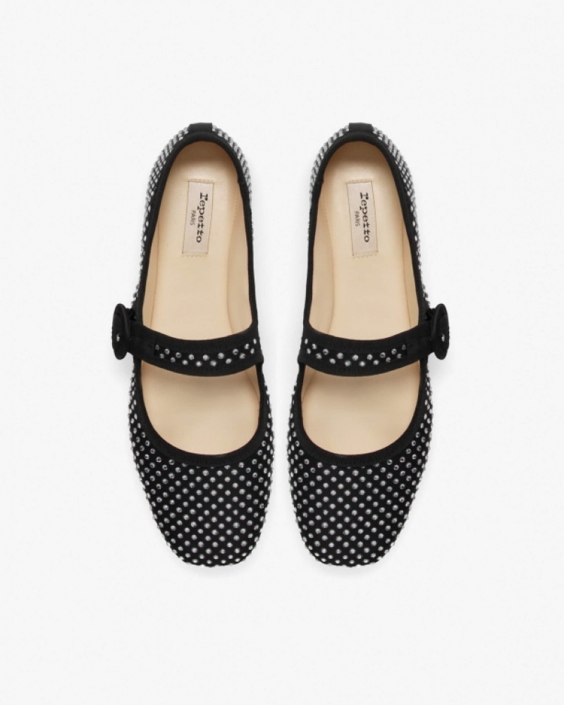 Black Repetto Georgia square-toe Women's Mary Janes | 08426CTAI