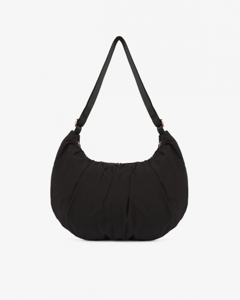 Black Repetto Lune padded nylon half-moon Women's Sports Bag | 21958TFOZ