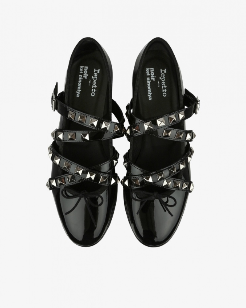 Black Repetto NOIR KEI NINOMIYA Platform with studded strap Women's Mary Janes | 42037HVAK