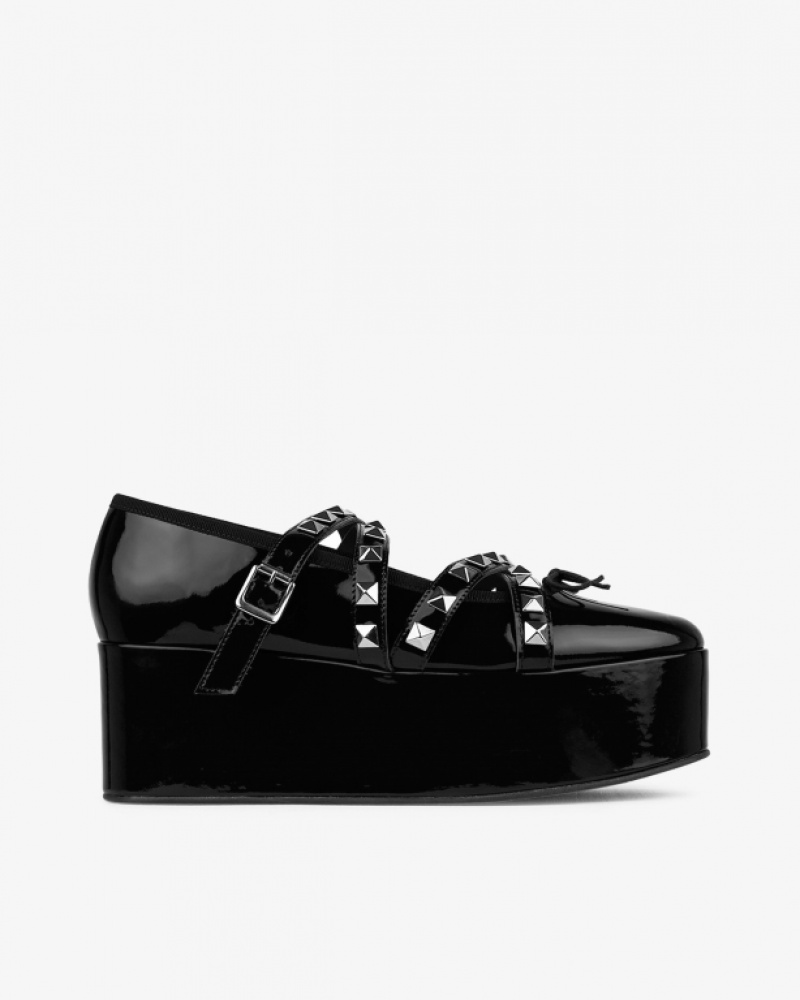 Black Repetto NOIR KEI NINOMIYA Platform with studded strap Women\'s Mary Janes | 42037HVAK