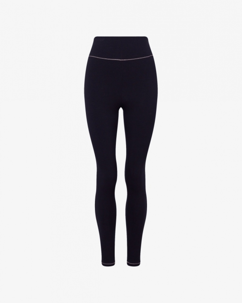 Black Repetto Ribbed Women\'s Leggings | 08914HVQD