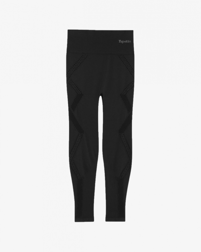 Black Repetto Seamless Women\'s Leggings | 49803JIXP