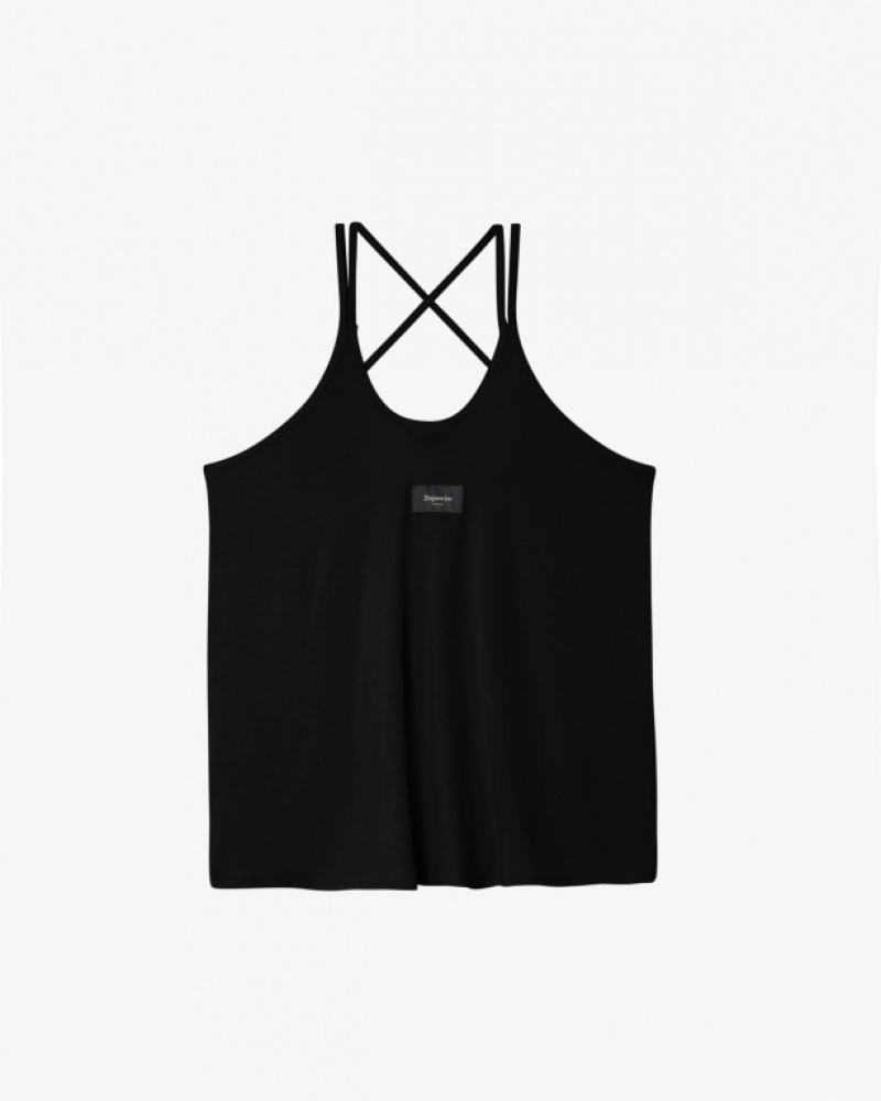 Black Repetto Studio thin straps tank Women's Tops | 83294VOSE