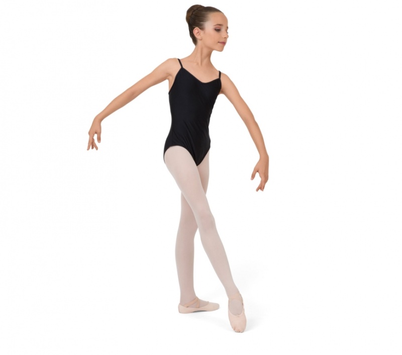 Black Repetto Thin straps Kids' Leotards | 59076ZUOM