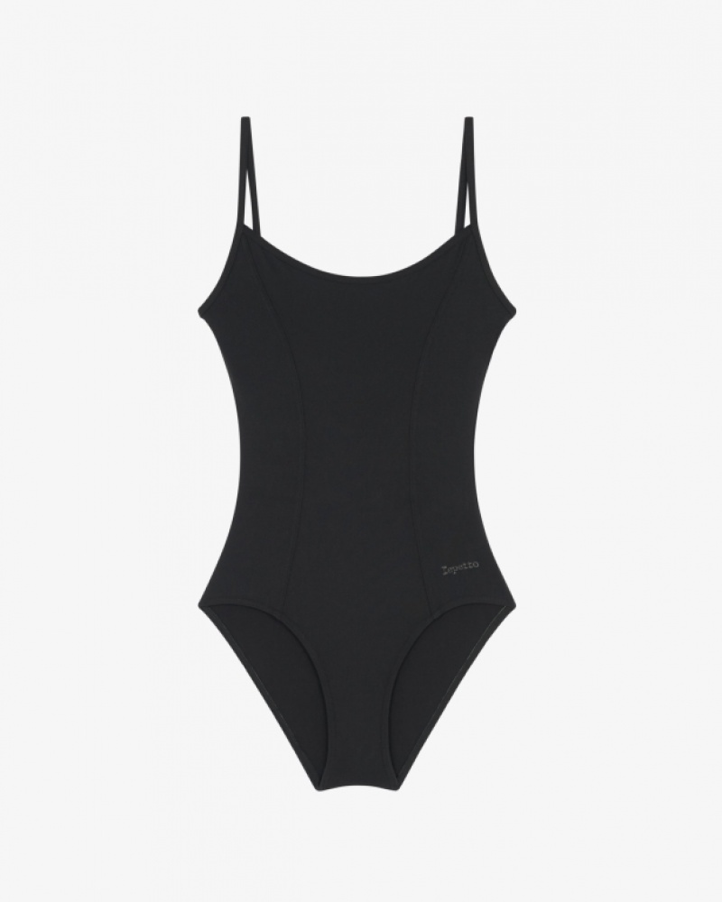 Black Repetto Thin straps Women's Leotards | 03845NTLB