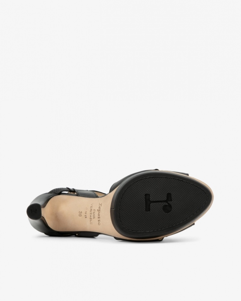 Black Repetto Timy Women's Sandals | 69748QWFO