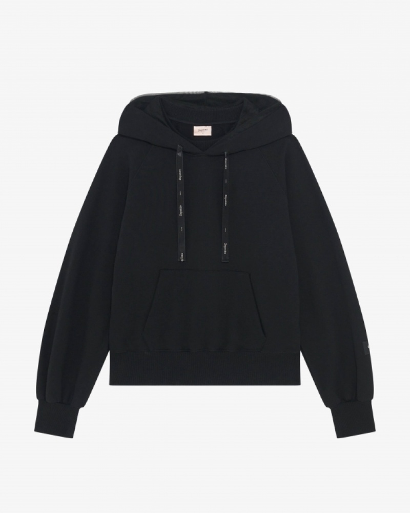 Black Repetto Tulle hooded Women\'s Sweatshirts | 04837KFLY