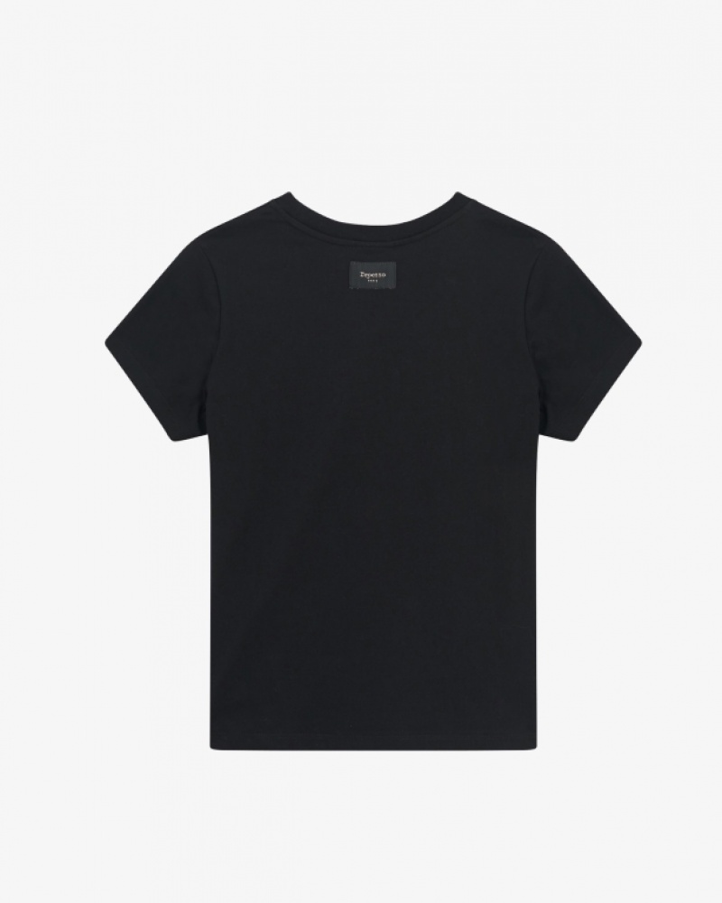 Black Repetto Women's T-Shirts | 72016OCSH