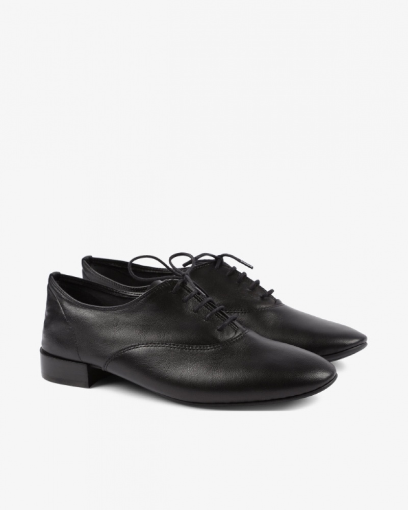 Black Repetto Zizi sole rubber Women's Oxford Shoes | 28376BPEJ