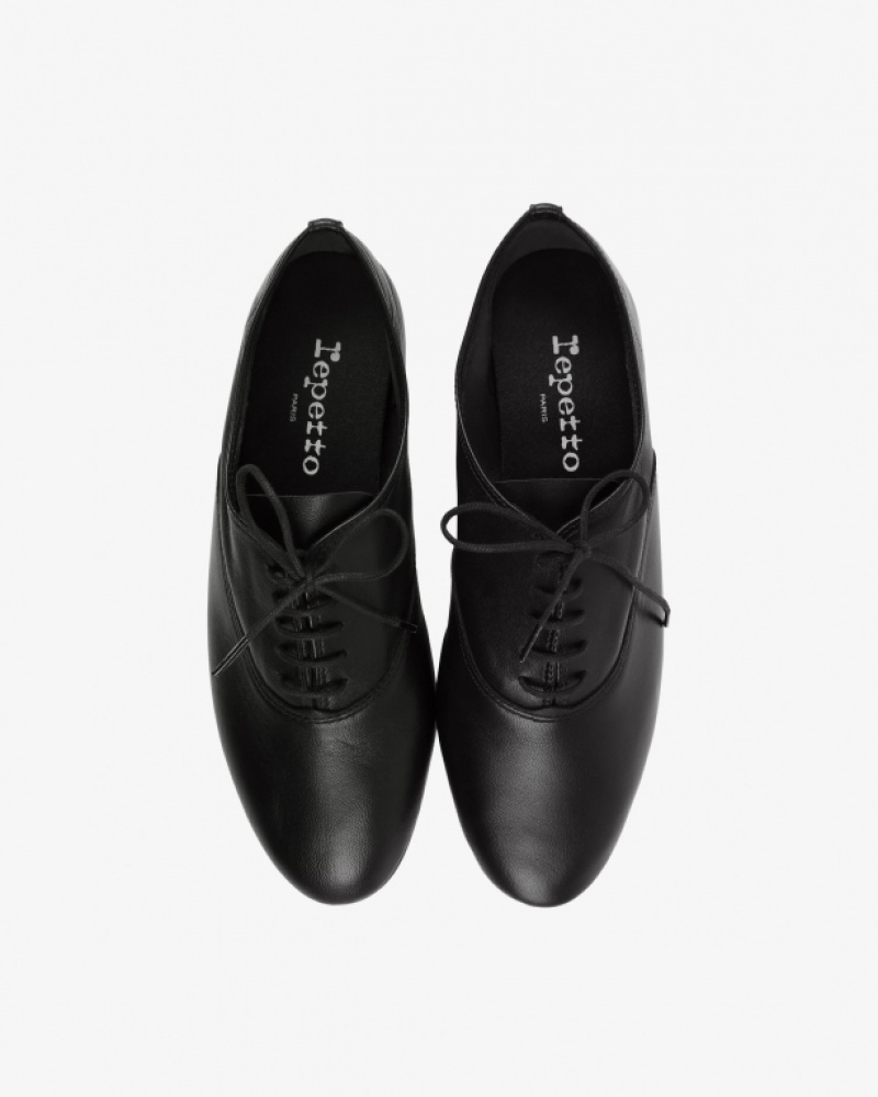 Black Repetto Zizi sole rubber Women's Oxford Shoes | 28376BPEJ