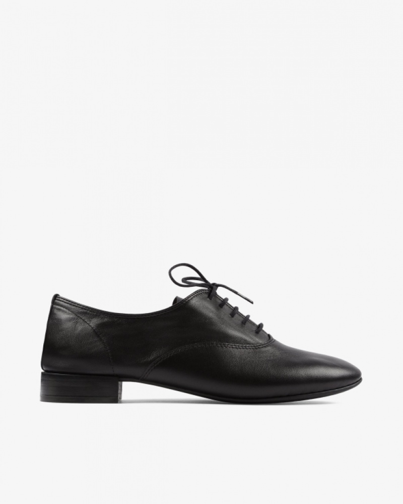 Black Repetto Zizi sole rubber Women\'s Oxford Shoes | 28376BPEJ