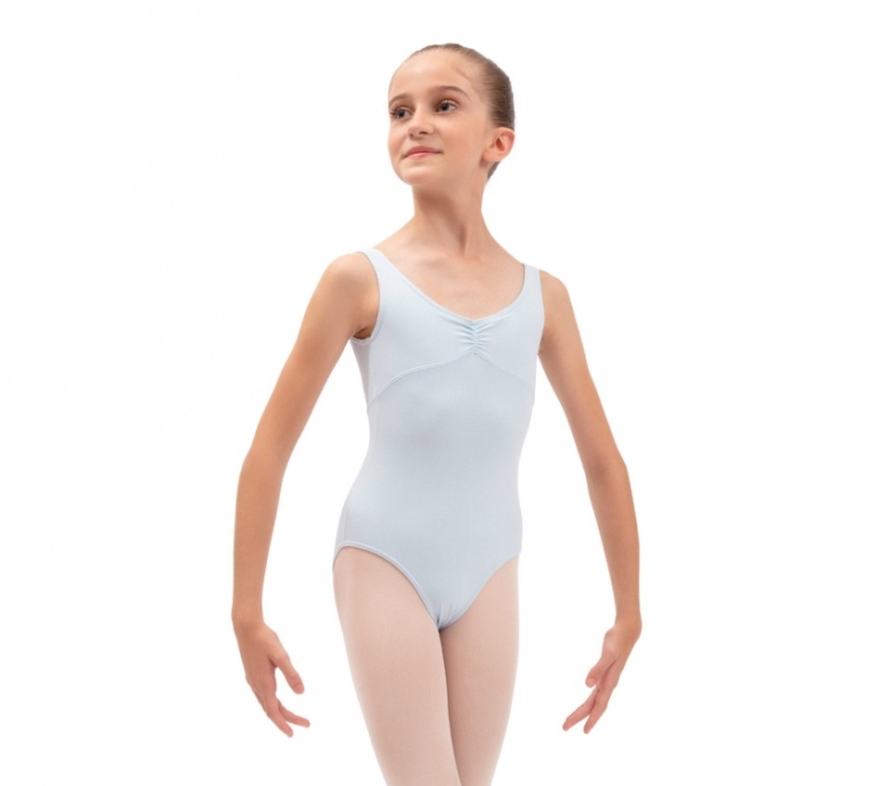 Blue Repetto Gathered front and back neckline Kids\' Leotards | 64798IRWZ