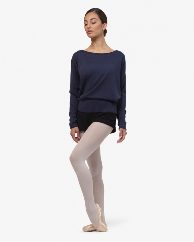 Blue Repetto Warm-up pull over Women's Long Sleeve | 20678WVSO