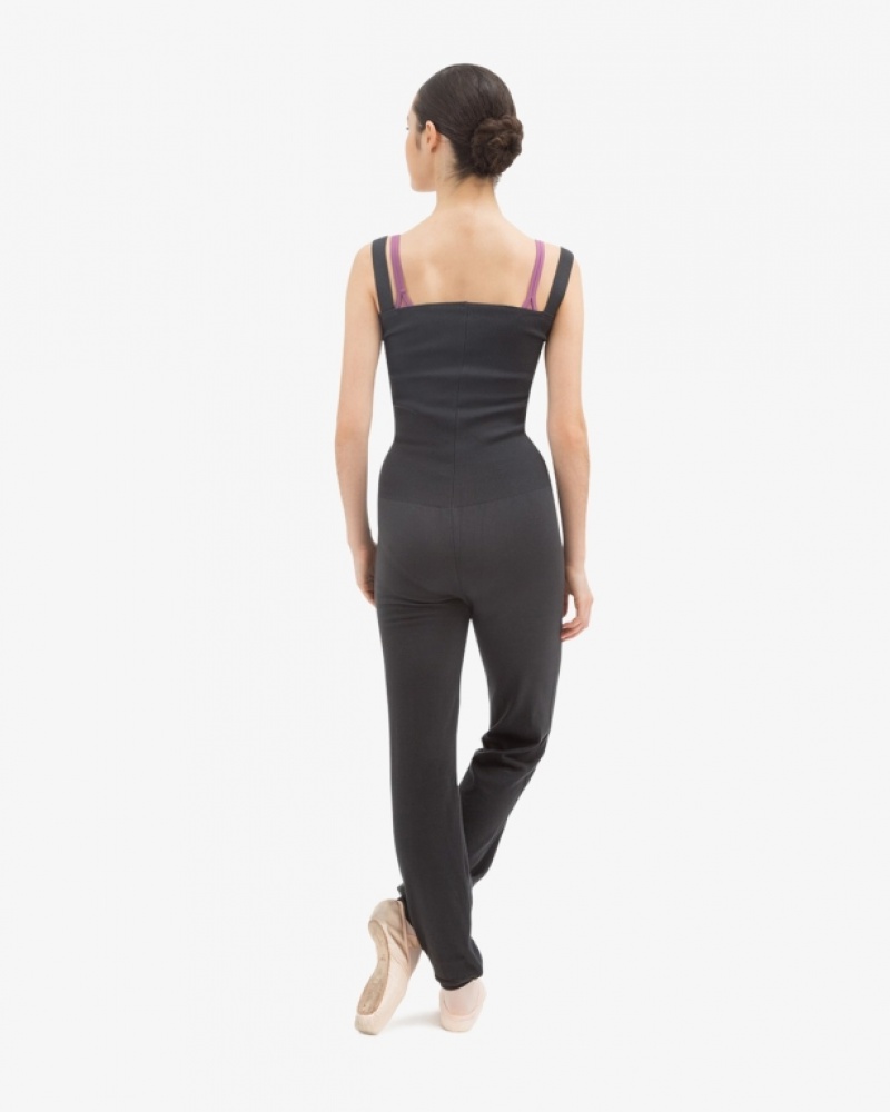 Dark Grey Repetto Large straps Women's Jumpsuit | 52176QRNO