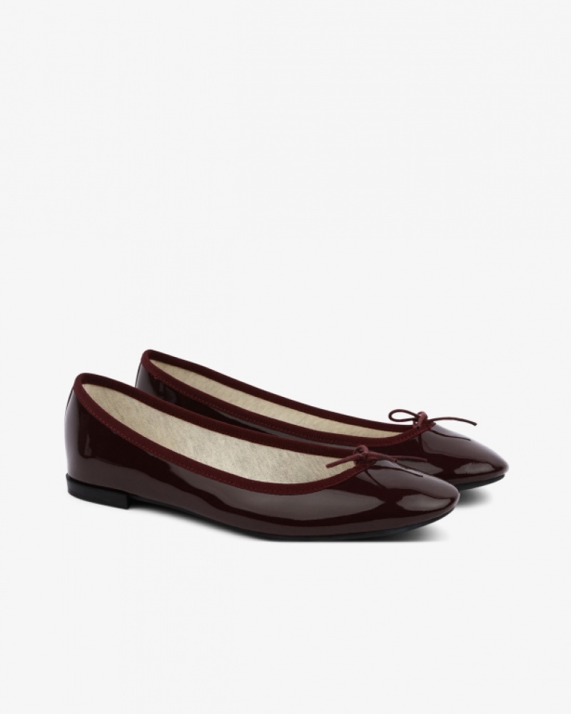 Dark Red Repetto Cendrillon sole rubber Women's Ballerina | 87610RVGX