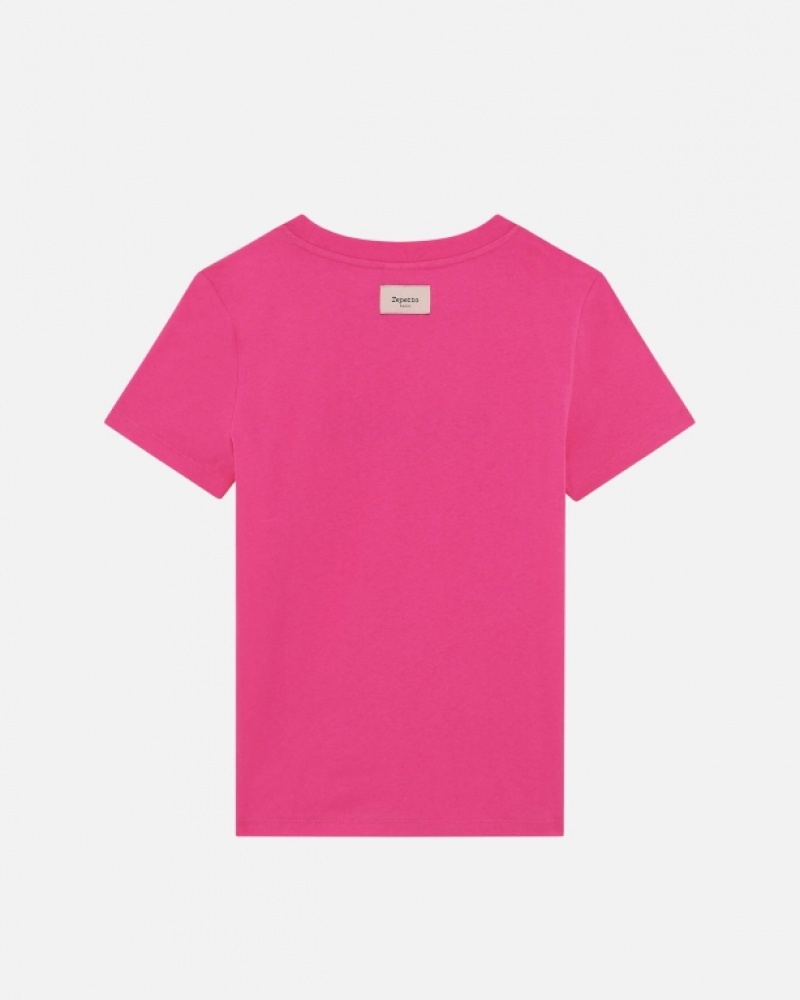 Fuchsia Pink Repetto Women's T-Shirts | 05239LNJC