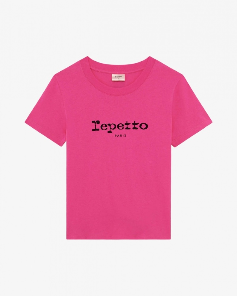 Fuchsia Pink Repetto Women\'s T-Shirts | 05239LNJC