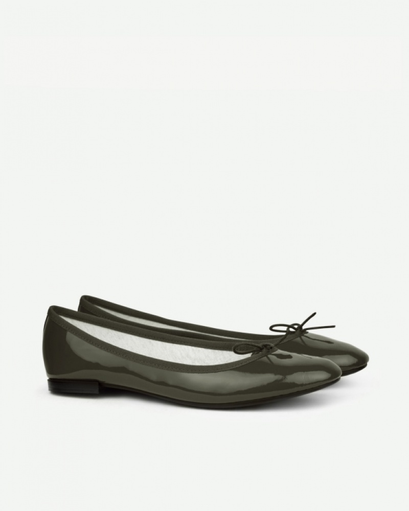 Green Repetto Cendrillon sole rubber Women's Ballerina | 56041CHTJ