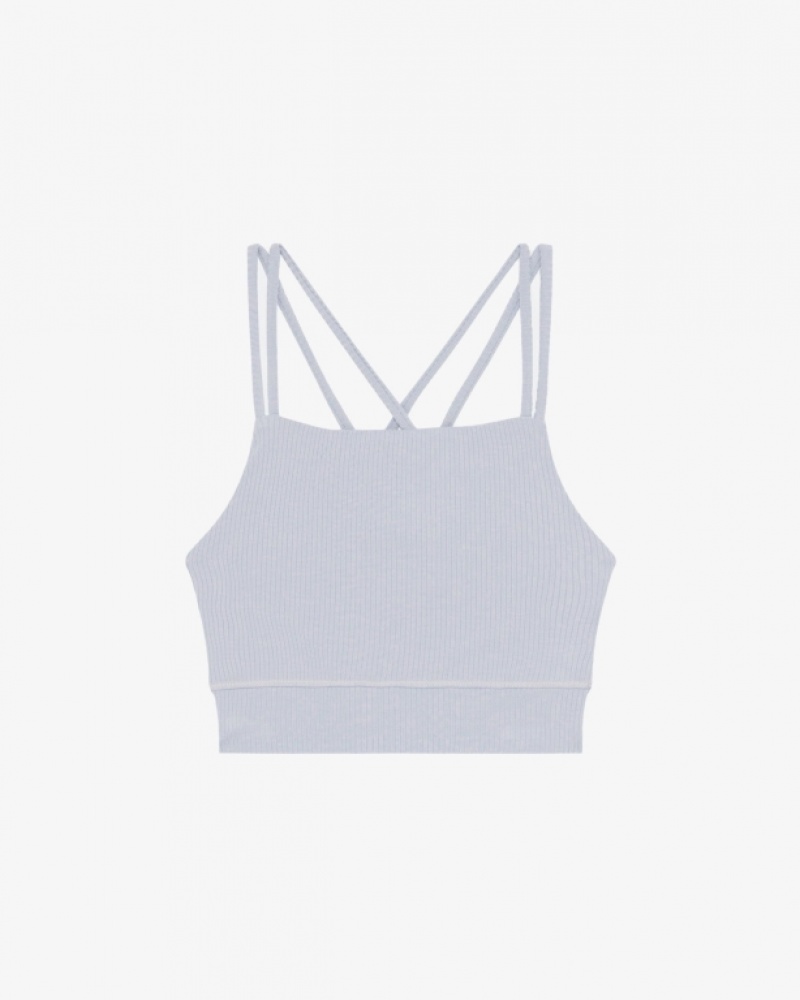 Grey Repetto Ribbed with thin straps Women's Bra | 82351VHPX