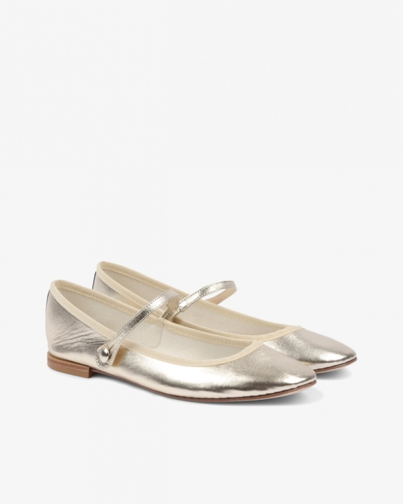 Light Gold Repetto Lio Women's Mary Janes | 57810ZNUG