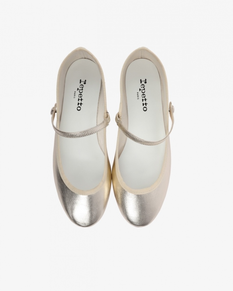 Light Gold Repetto Lio Women's Mary Janes | 57810ZNUG