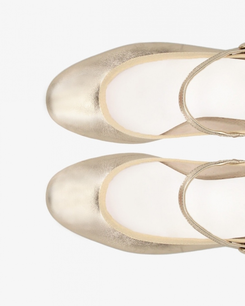 Light Gold Repetto Rose Women's Mary Janes | 84652OJFE