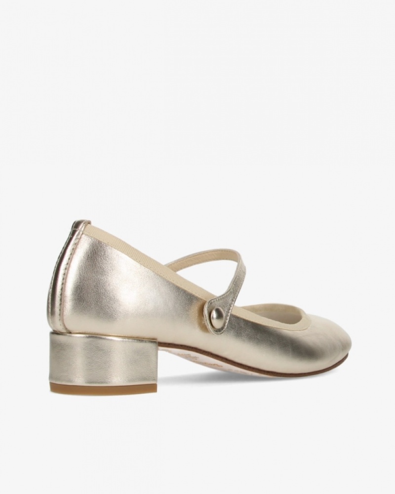 Light Gold Repetto Rose Women's Mary Janes | 84652OJFE